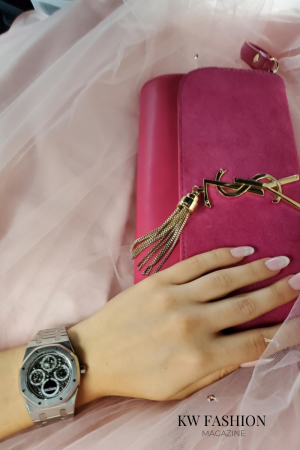 Anna Alimani wearing Audemars Piguet and YSL