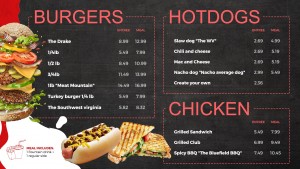 fast casual menu template
