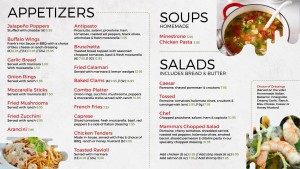 italian menu template