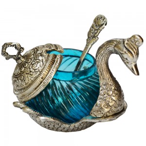 white metal duck shaped bowl bh 0303