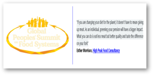 Esther Morrison Global Peoples Summit Our Food Systems Adas Army