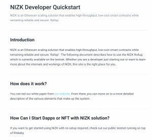 NIZK Lab opened developer documentation of second layer 2.