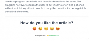 Feedback widget inline of an article