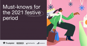 A cartoon image of a shopper reaching for a shopping bag