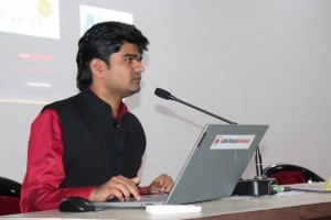 Onkar Gandhe delivering seminar on cyber security