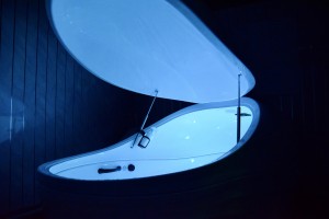 Inviting glow from a float tank.