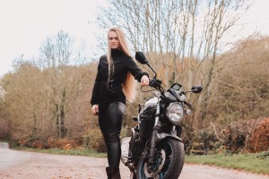 Female biker Saffy Sprocket encourages motorcycle safety with brand-new music video ‘Low-slide Life’