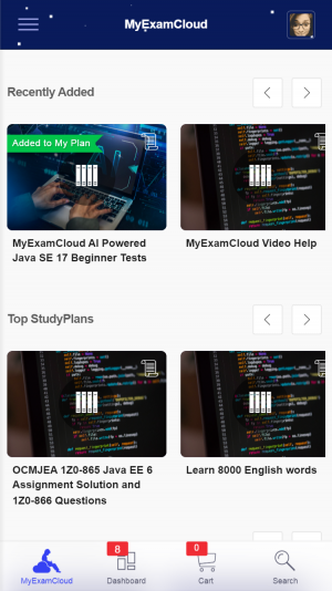 MyExamCloud iPhone screenshot - Home Page