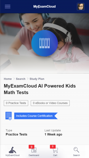 MyExamCloud iPhone screenshot - Study Plan Page