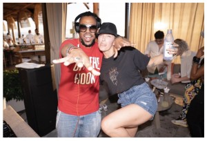 equalshuman’s Jess Licata, with celeb DJ Felix da House Cat at Baia Beach Club