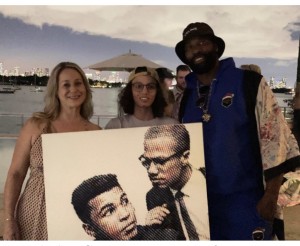 NBA All-Star Baron Davis stopped by to purchase this incredible piece of art by MRSN