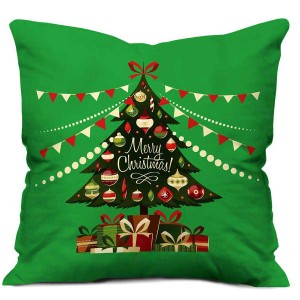 Merry Christmas Printed Micro Satin Cushion
