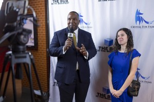 Arianna Fox interviewed by Aric Carney of IACTV on Red Carpet of The Box in the Basement premiere