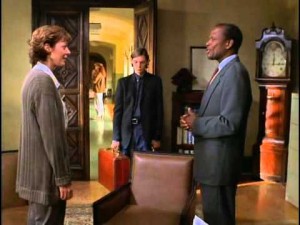 Sidney Poitier on the set of the HARPO production of David and Lisa (1998) with co-stars Allison Janney and Lukas Haas.
