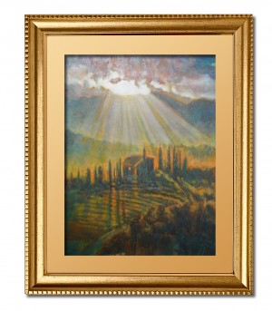 Sunlit Tuscan Earth Framed