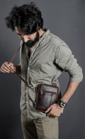 Reaching Rich Genuine Leather Cross Body Bag