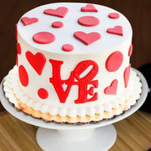Fondant cake for Valentines day