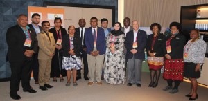 Ambassador Joshua Kalinoe, H.E Mohamed Jaheen, Ms. Noha Jaheen with a number of participants. Dubai