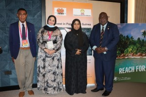 H.E Hon Timothy Masiu, Ambassador Joshua Kalinoe, Mrs. Amnah Saber, Ms. Noha Jaheen. Dubai.