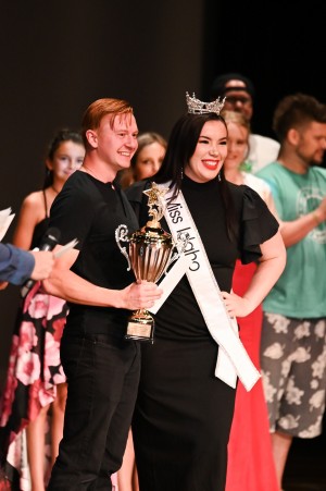 Miss Idaho 2021, Ayriss Torres awards last years first place winner, guitarist, Jacob Hotovy
