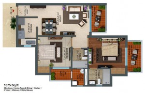 Capital Athena 2BHK Apartement