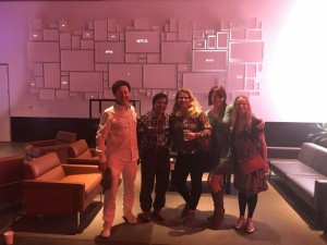 The Marisa Romanov team: Composer/Music Supervisor Jude Christodal, Felipe Sapon, Showrunner Miranda Spigener-Sapon, Themesong Composer Michelle Boback & production assistant Anna Sahlstrom 