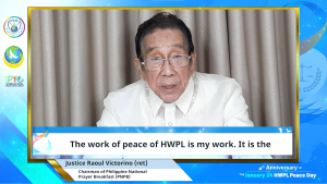 Justice Raoul Victorino (ret), Chairman of Philippine National Prayer Breakfast (PNPB)