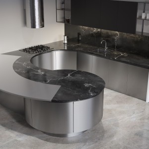 Curve Stainless Steel Modular Kitchen by Kuche7