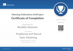 Manning Publications - liveProject Certificate of Completion