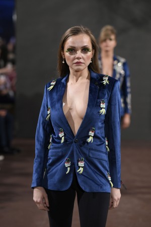 Super Model Lera Levinski walking for Designer Elie Balleh New York Fashion Week Show