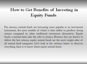 Benefit of Investing Equity Fund