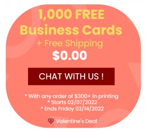 55 Printing Offers Free Shipping And Free 1,000 Business Cards In Its Amazing Valentine’s Day Deal