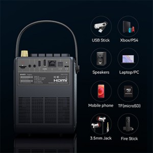 Emotn H1 portable projector  have variety ports