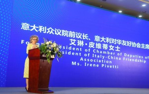 Ms. Irene Pivetti, former President of Italian Parliament and Secretary General of Nereides Club