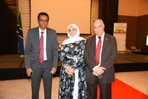 H.E. Hussein Bashe with Mr. Mohamed Jaheen & Noha Jaheen, Tanzania AGRI Forum, Expo Dubai