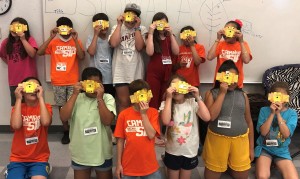 Students from Ector County (Texas) are ready to explore the microcosmos with their Foldscopes.