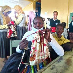 Distributing menstrual kits in rural Ethiopia