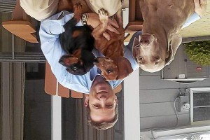 Author Rob Gutro with his dogs