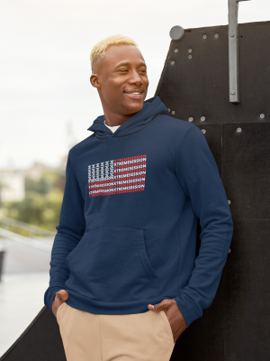 pullover hoodie mockup featuring a smiling man with dyed hair m1476 r el2