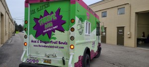 Vehicle wrap of Thrive Acai truck in Detroit