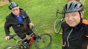 Bob & Jason Didner after shooting a video segment at Eagle Rock Reservation, West Orange, NJ