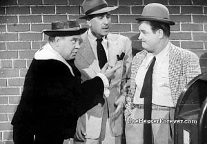 Besser (left) as Stinky, the malevolent brat, on The Abbott and Costello Show.