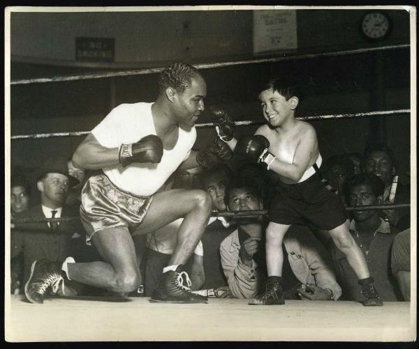 Boxing Legend Henry Armstrong with young actor Boxing Legend Henry Armstrong with young actor