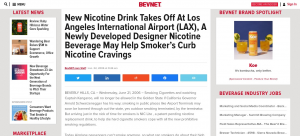 NicTime Launches Nicotine Water: 