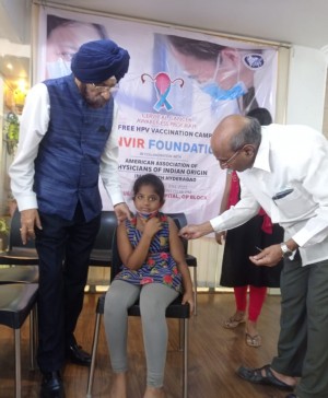Dr D Dwarakanath Reddy at HPV Vaccination Camp