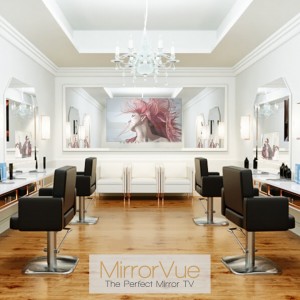 Mirrorvue Mirror TV installed in a salon
