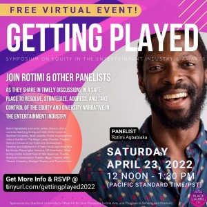 Rotimi Agbabiaka (actor/writer/director, The Red Shades: A Trans Superhero Rock Opera)