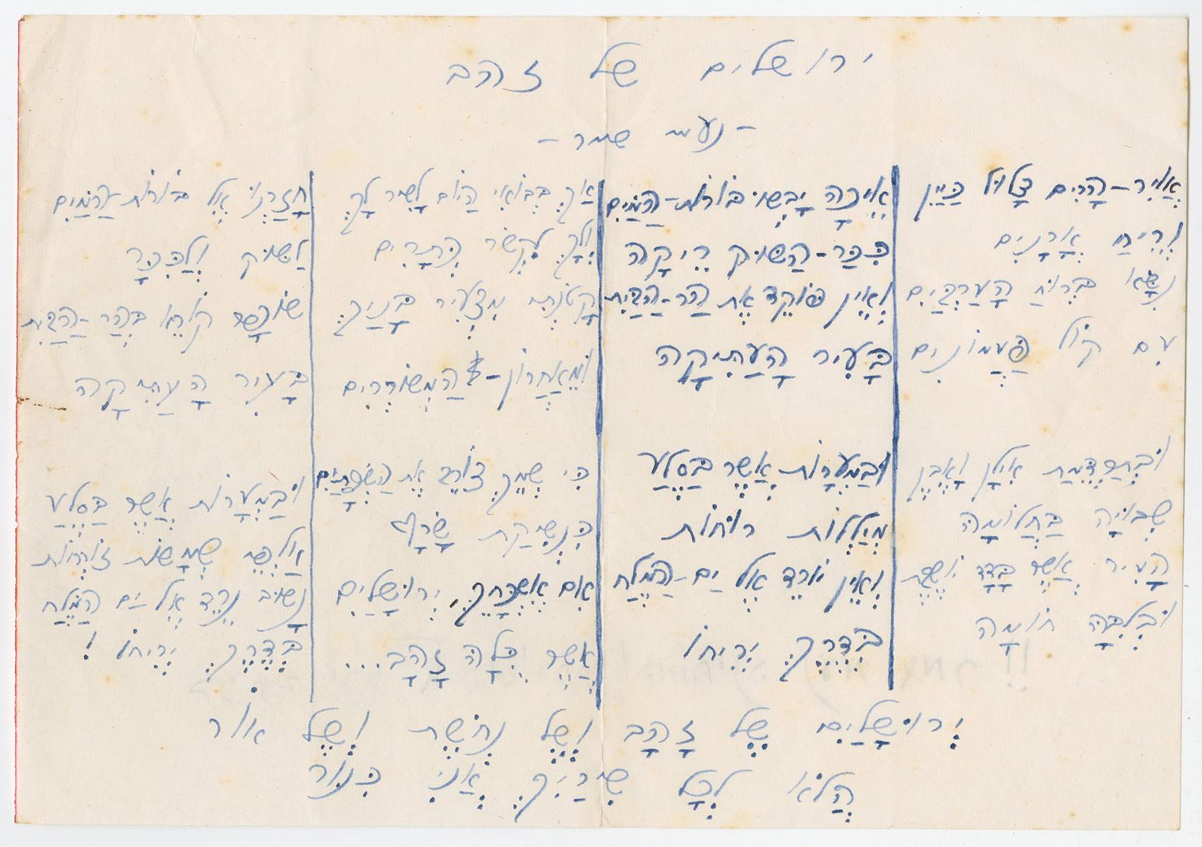 Jerusalem of Gold Penned by Naomi Shemer in June 1967
