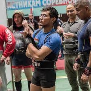 Varun Pradip dave during world cup powerlifting