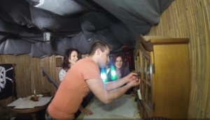 Particpants Escape the Tent